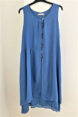 "Hørlook" kjole damer med trøje i himmelblå
